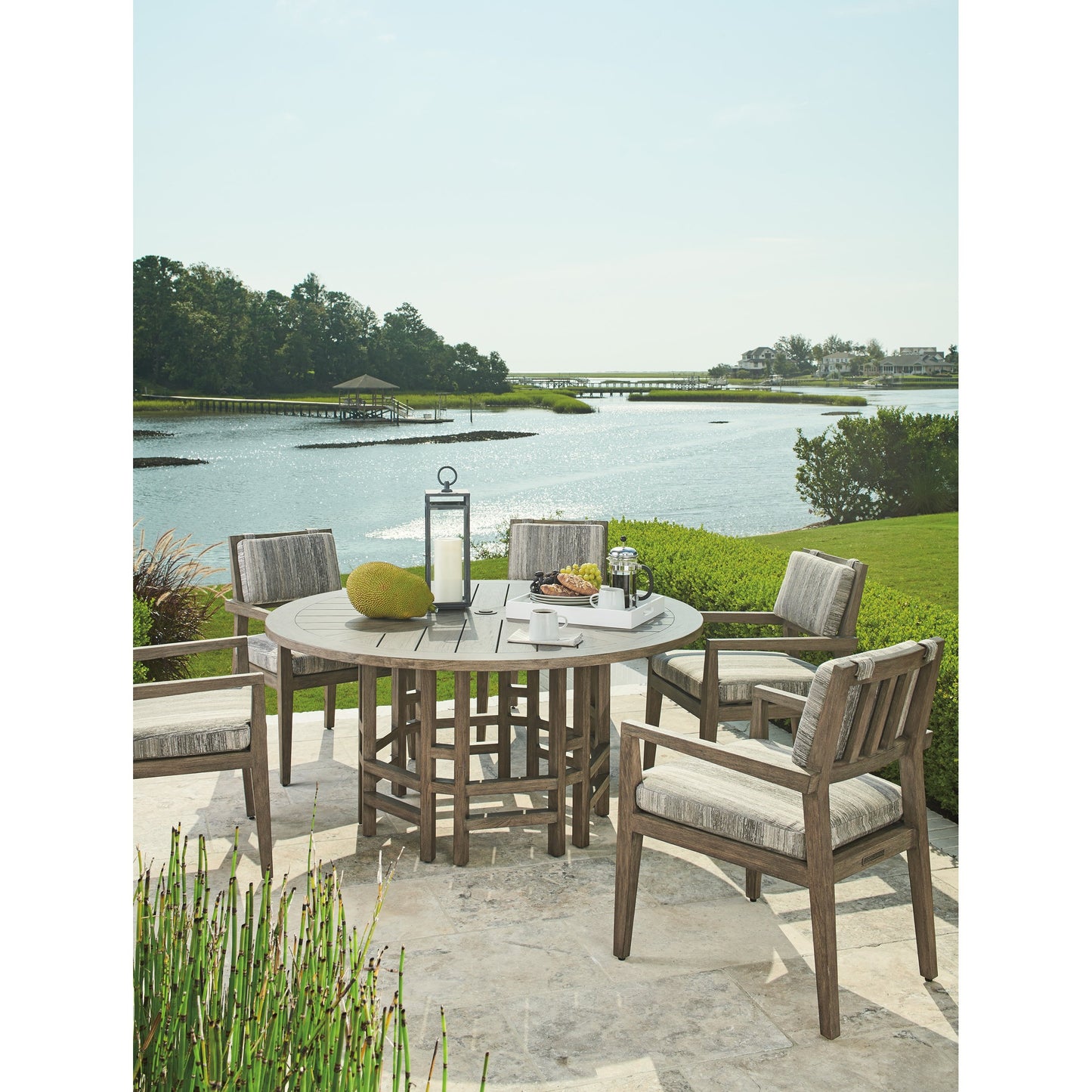 005 SI-1770871 | Lifestyle | La Jolla Dining Arm Chair by Tommy Bahama Outdoor in vintage. Made from unique in a transitional style.