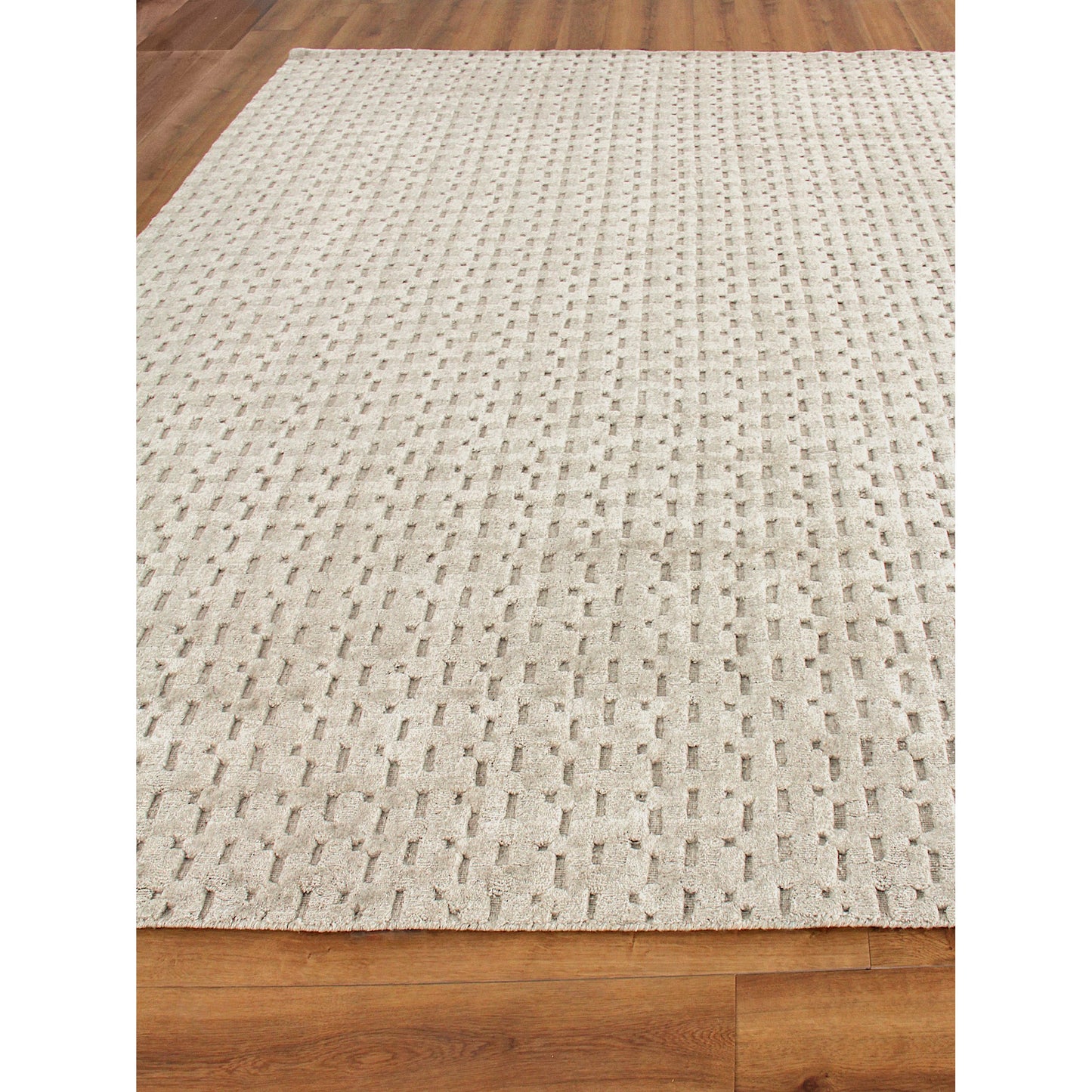 003 SI-1828792,SI-1828793,SI-1828794,SI-1828795,SI-1828796,SI-1828797 | Closeup | Monroe Silk Rug - Light Taupe by Exquisite Rugs in light taupe. Made from bamboo silk in a unique style.