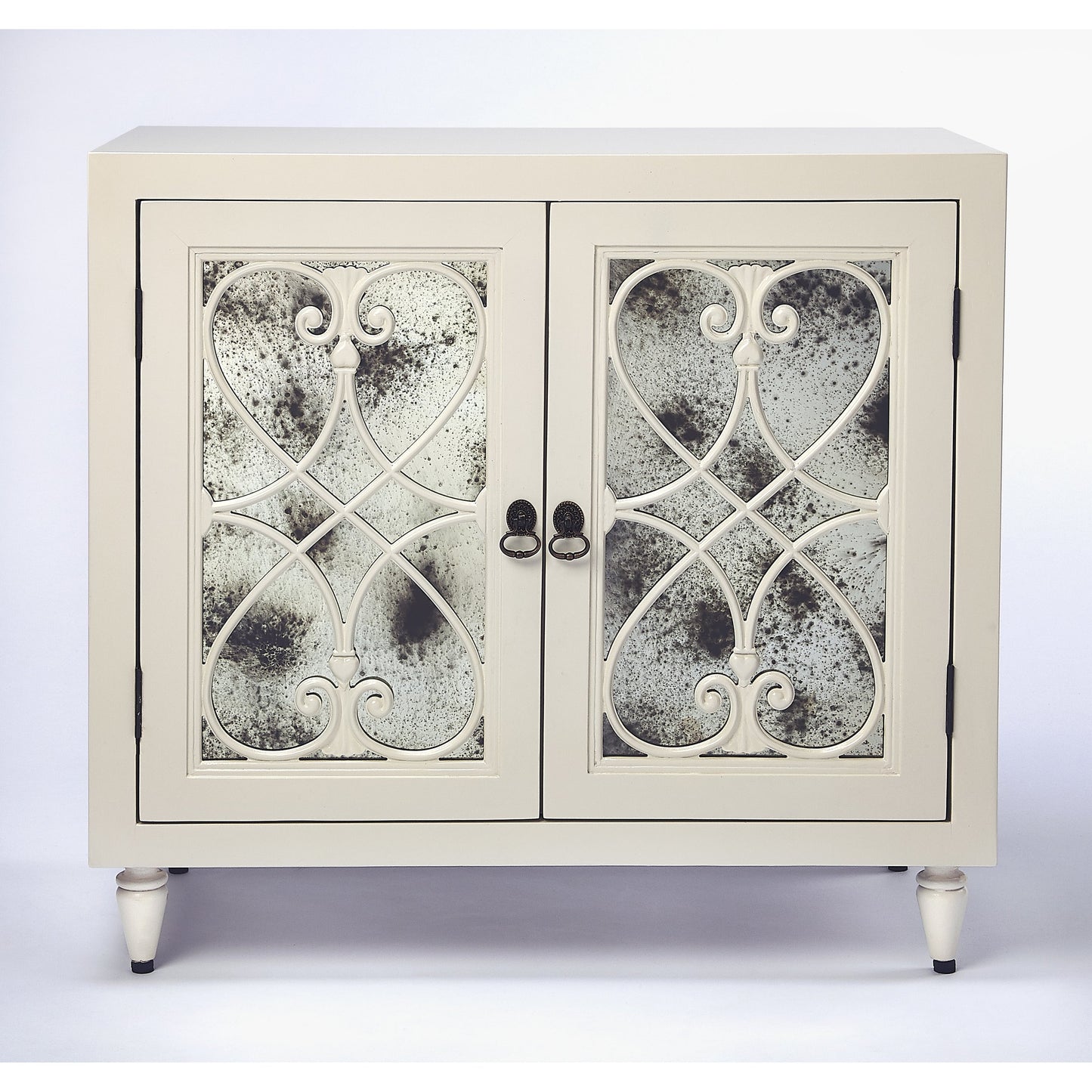 003 S-346233 | Additional Silo | Finney Chest by Butler Specialty Company in white and white. Made from mindi wood solids, mdf, antique mirrored glass, hardware: steel in a transitional style.