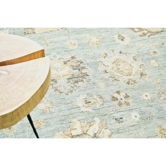 Heirloom Rug - Light Blue, Gold by Exquisite Rugs in light blue, gold. Made from new zealand wool in a unique style.