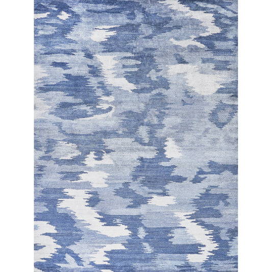 Bamboo Silk Rug - Blue, Silver by Exquisite Rugs in blue, silver. Made from bamboo silk in a unique style.