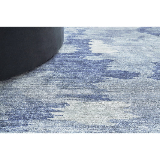 Bamboo Silk Rug - Blue, Silver by Exquisite Rugs in blue, silver. Made from bamboo silk in a unique style.