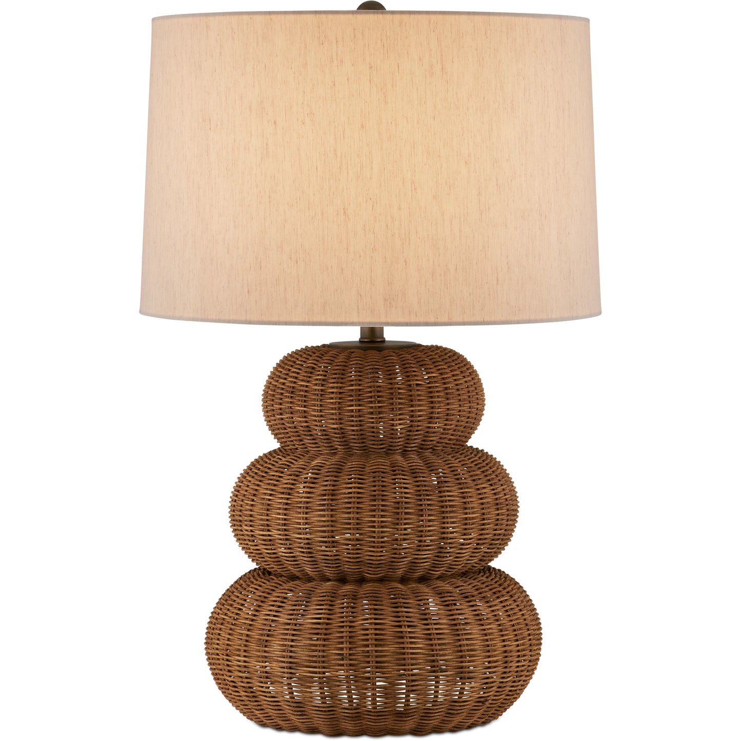 001 SI-2191774 | Primary Silo | Mabrouka Table Lamp by Currey and Company in dark brown, antique brass. Made from rattan, metal in a cottage & farmhouse style.