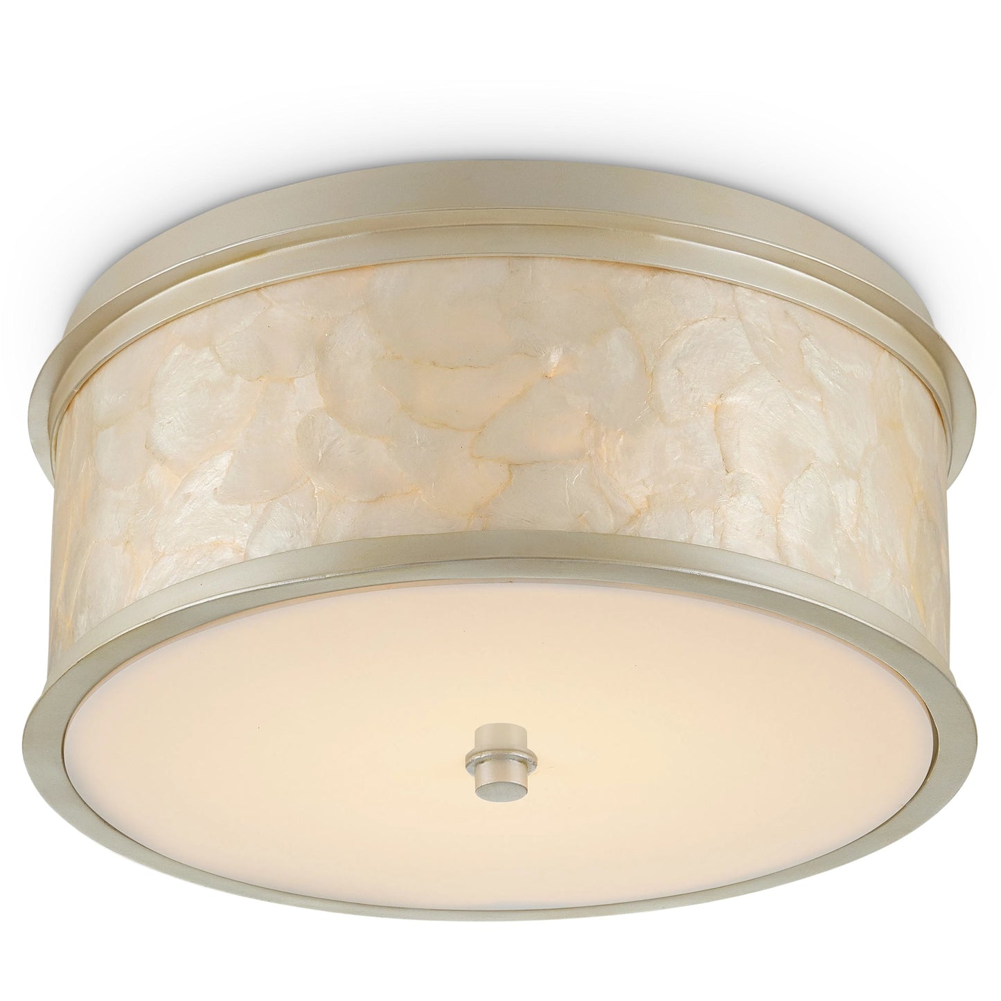 010 SI-1924051 | Additional Silo | Neith Flush Mount by Currey and Company in sea pearl, natural. Made from wrought iron, capiz shell, acrylic diffuser in a transitional style.