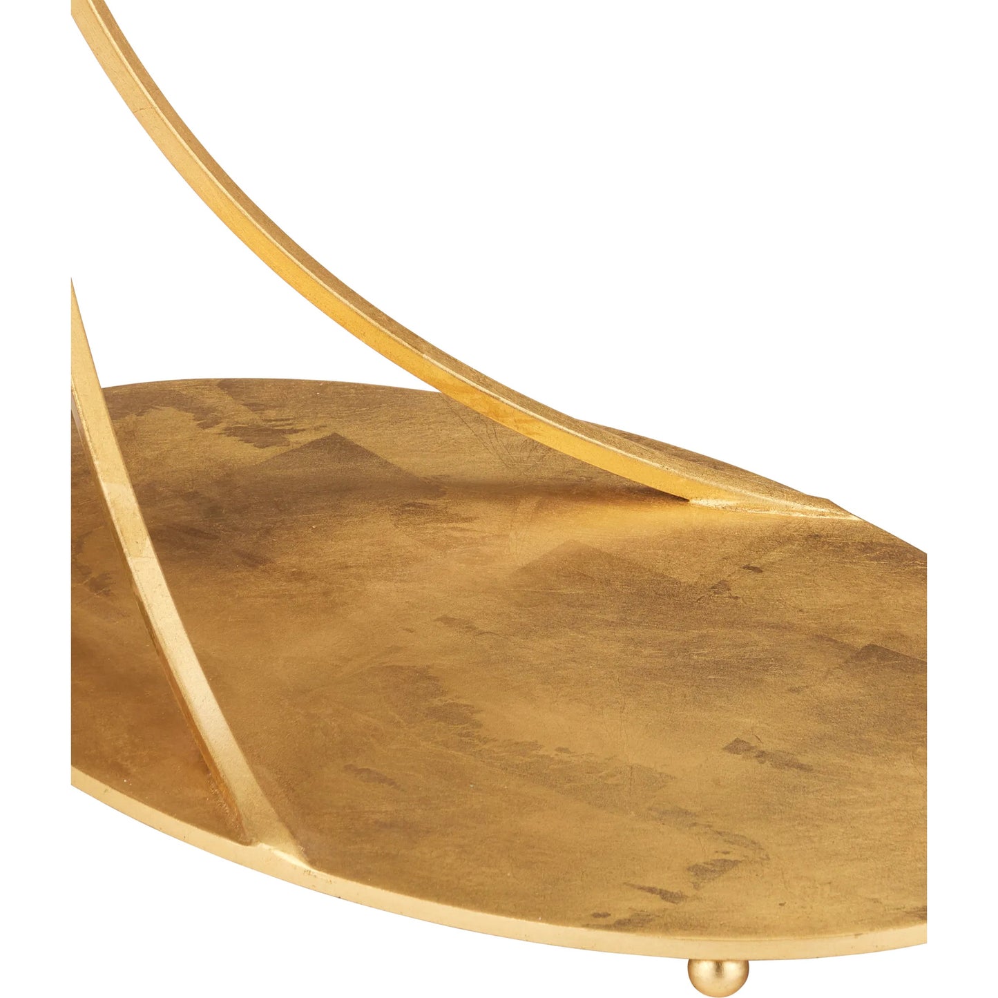 006 SI-2257284 | Closeup | Orla C Table by Currey and Company in gold leaf, natural. Made from metal, marble in a modern style.