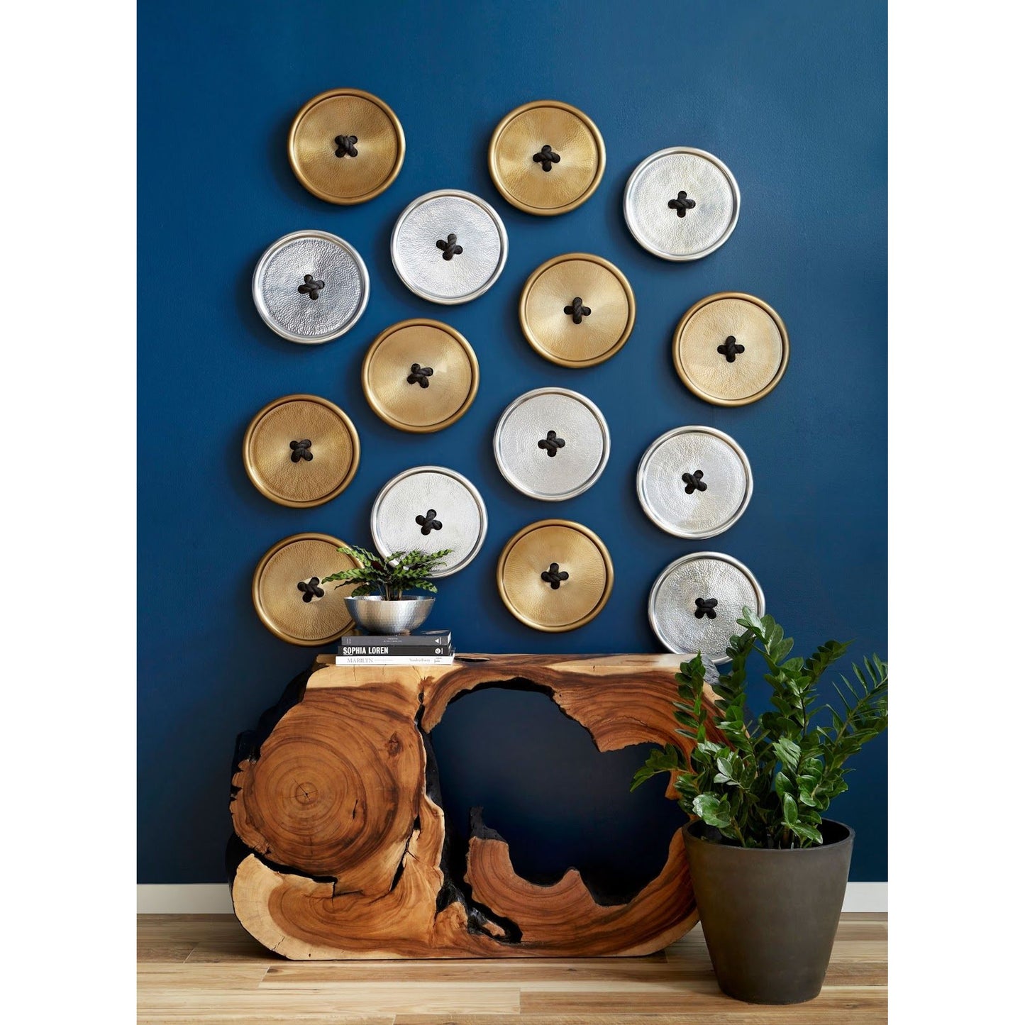 007 SR-820152,SR-820153 | Lifestyle | Button Wall Tile by Phillips Collection. Made from metal in a modern style.