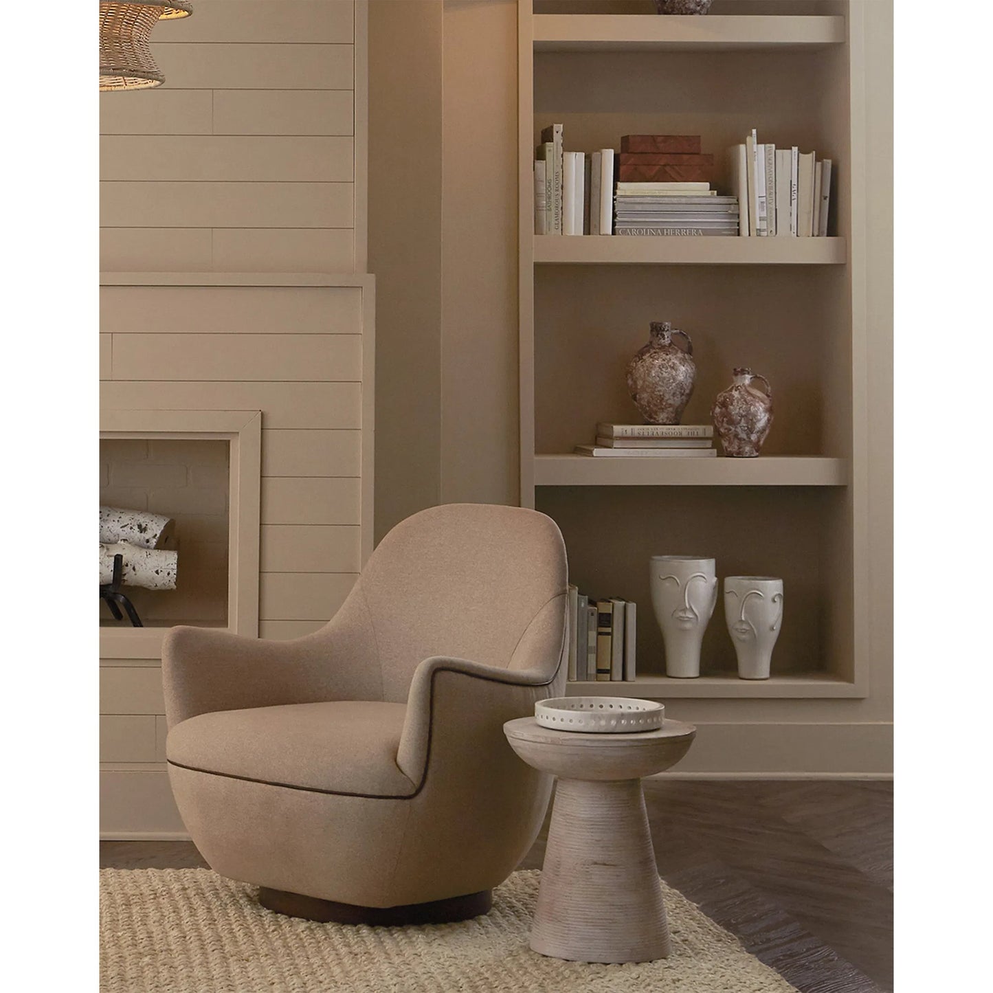 022 SI-1924120 | Lifestyle | Poet Vase by Currey and Company in milky white. Made from terracotta in a modern style.