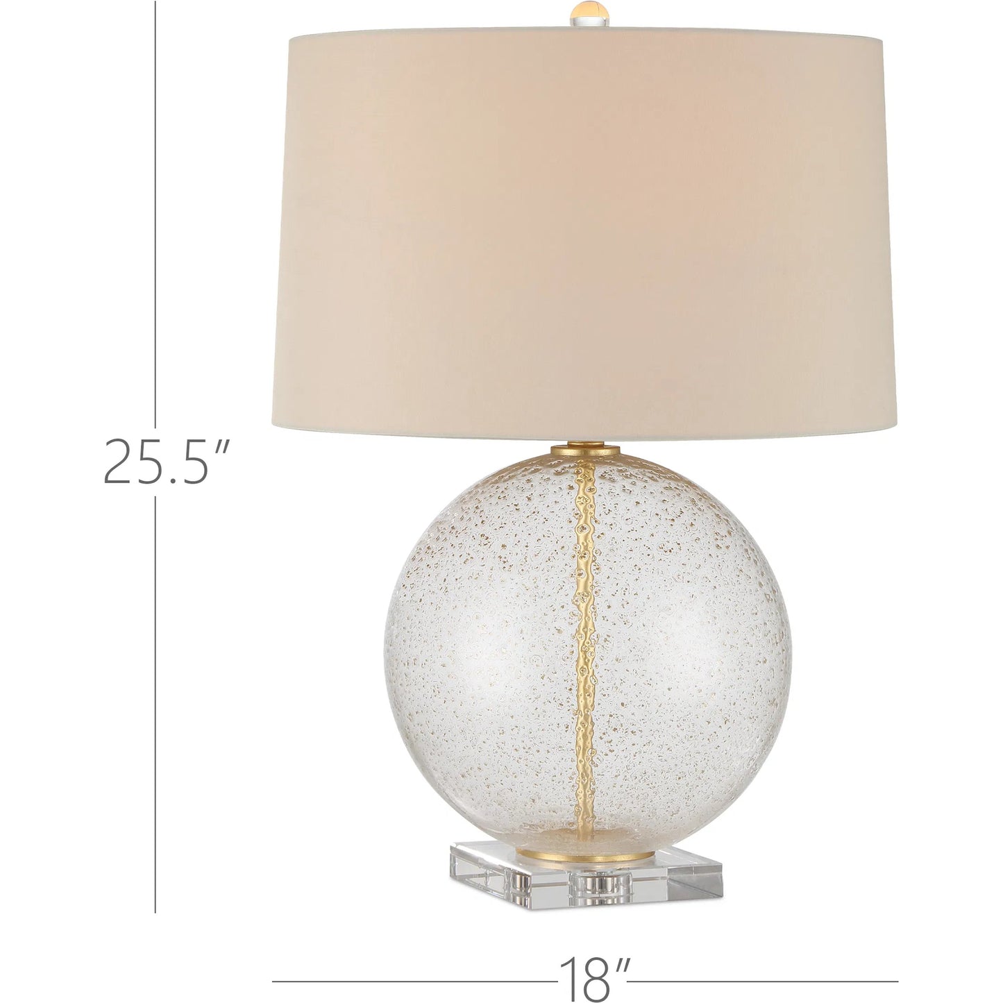 006 SI-2387187 | Lifestyle | Zebulon Round Table Lamp by Currey and Company in clear with gold speckles, contemporary gold leaf. Made from glass, optic crystal, meta in a modern style.