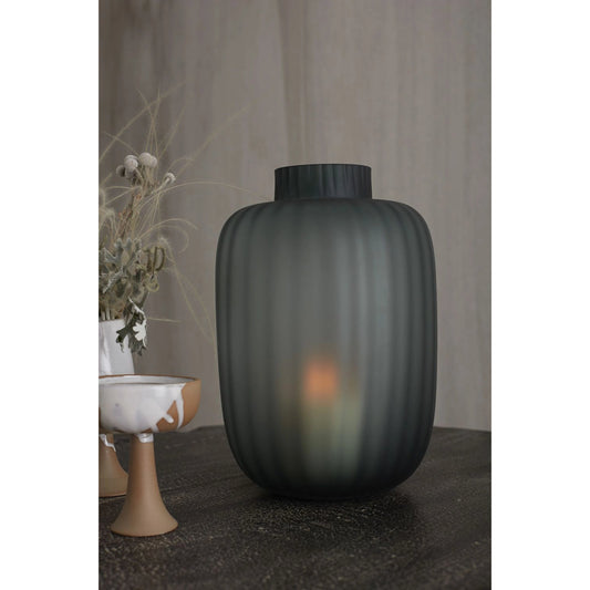 Prasinos Vase by Accent Decor in dark-green. Made from glass in a modern style.