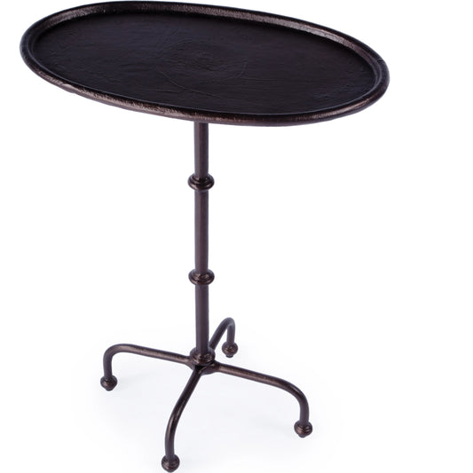Kira Outdoor Side Table by Butler Specialty Company in bronze. Made from aluminum in a modern style.