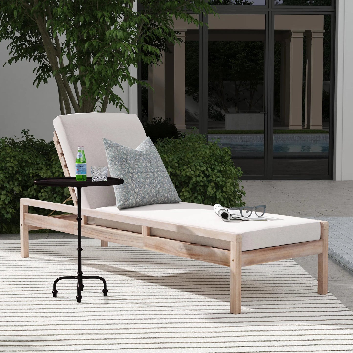 008 SI-2077709 | Lifestyle | Kira Outdoor Side Table by Butler Specialty Company in bronze. Made from aluminum in a modern style.