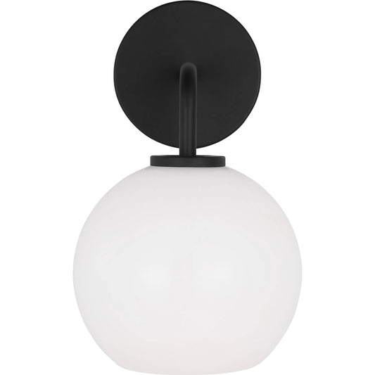 Orley One Light Vanity by Visual Comfort & Co. in midnight black. Made from steel in a transitional style.
