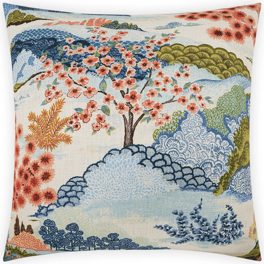 001 SI-2380990 | Primary Silo | Descanso Pillow by DV Kap Home in blue, multi. Made from 100% cotton in a traditional style.