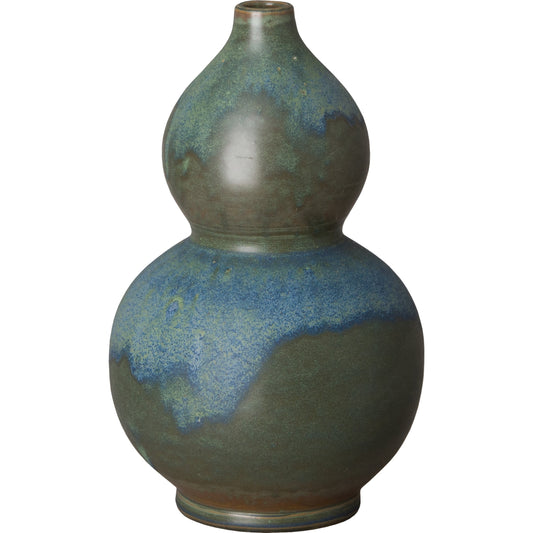 Double Gourd Vase by Emissary USA in verdigris. Made from unique in a modern style.