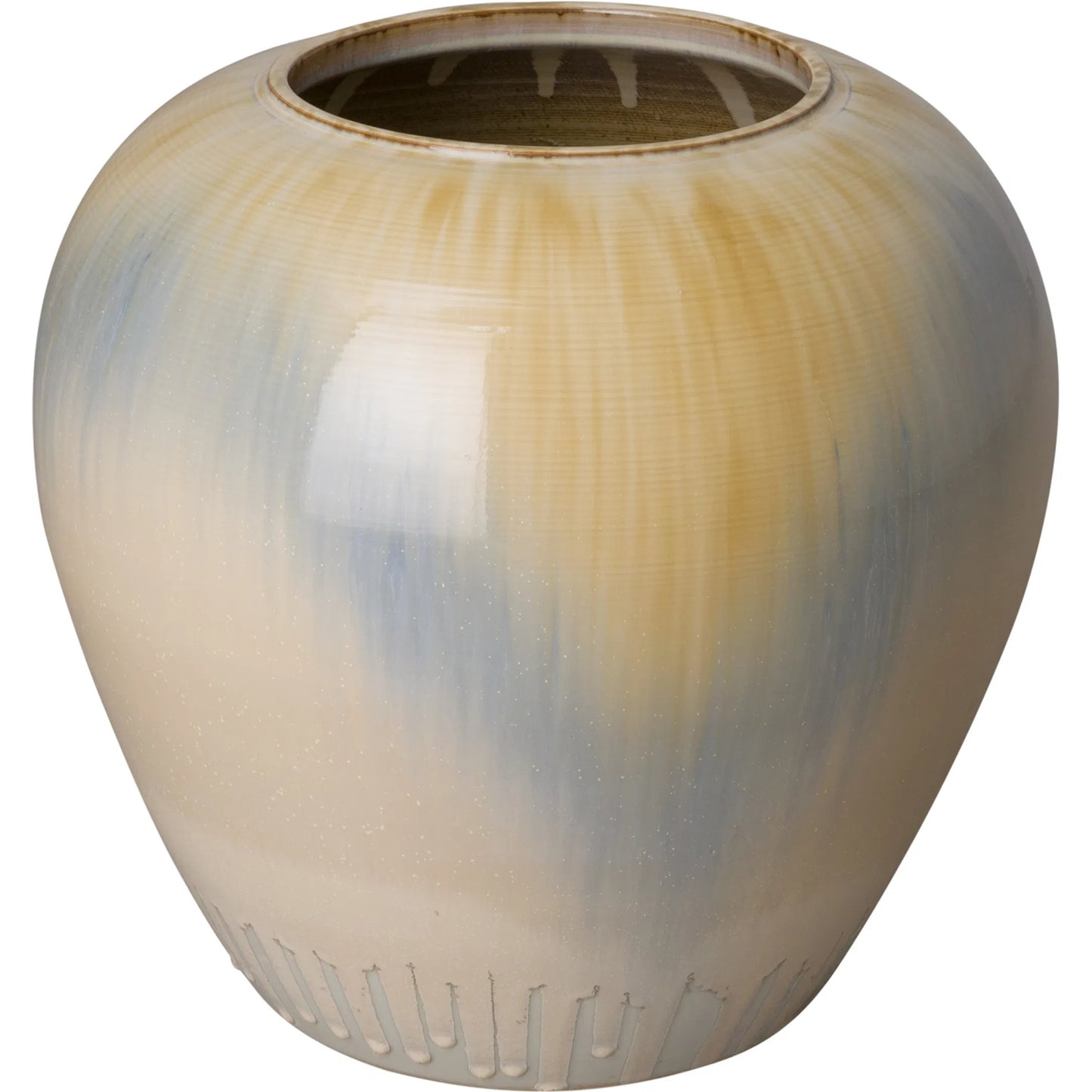 000 SI-2630535 | Primary Silo | Wide Vase by Emissary in falling rain and glossy glaze. Made from porcelain in a unique style.