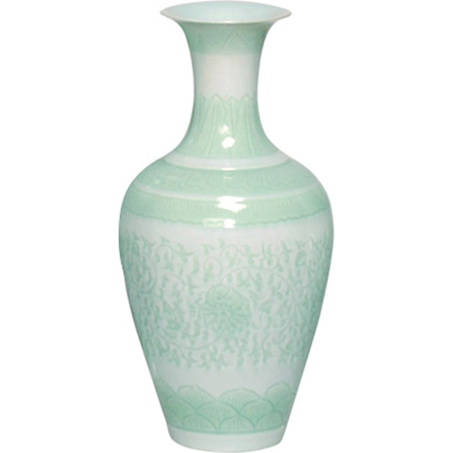 001 SR-698668 | Primary Silo | Thin Neck Vase by Emissary in design engrave. Made from unique in a traditional style.
