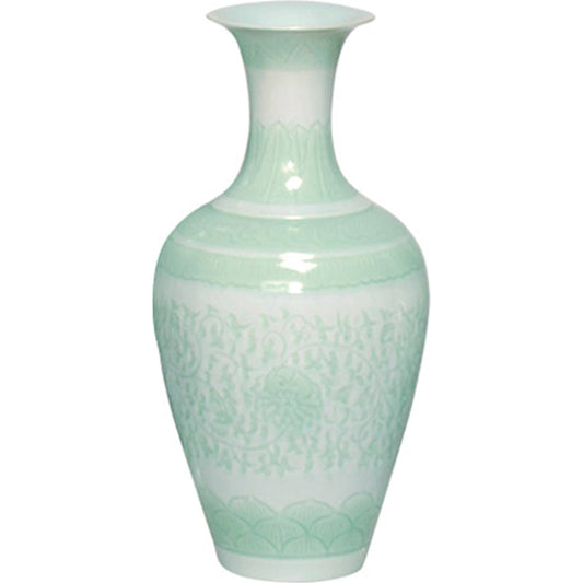 Thin Neck Vase by Emissary USA in design engrave. Made from unique in a traditional style.