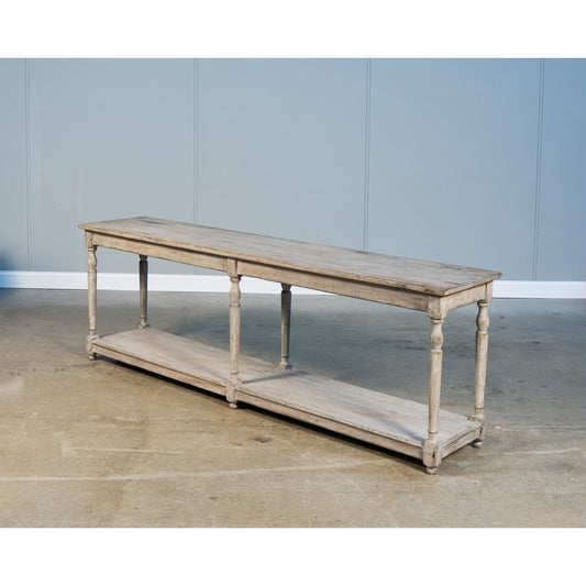 Jensen Console by Sarreid Ltd. in gray and stony grey finish. Made from pine in a cottage & farmhouse style.