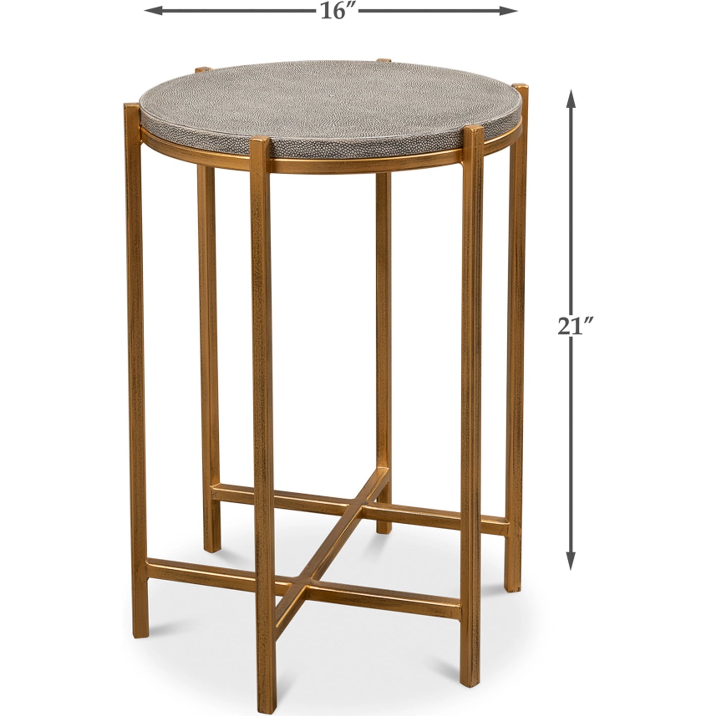 008 SR-858142 | Additional Silo | Spence Side Table by Sarreid Ltd.. Made from leather, wood, iron in a transitional style.