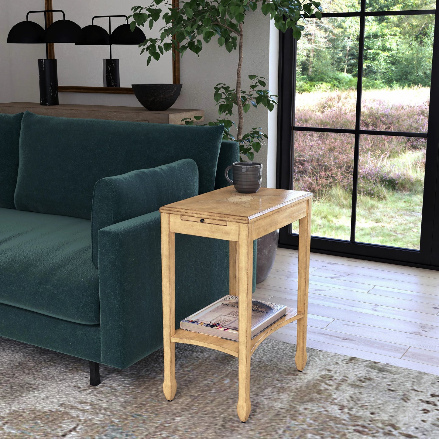 005 SI-2021942 | Lifestyle | Gilbert End Table by Butler Specialty Company in beige and antique beige. Made from wood solids, wood products, cherry, maple and walnut veneers in a cottage & farmhouse style.