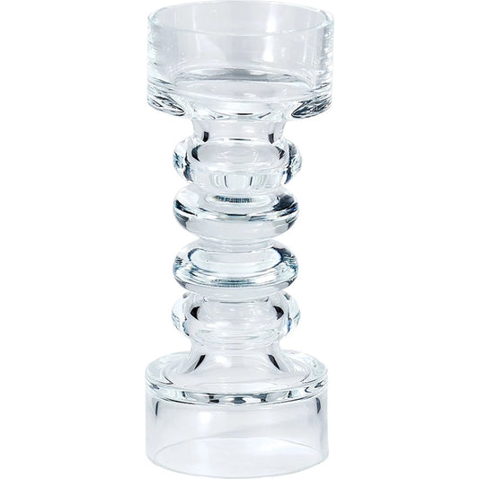 001 SR-892067 | Primary Silo | Glass Ribbed Candleholder by Global Views. Made from glass in a transitional style.
