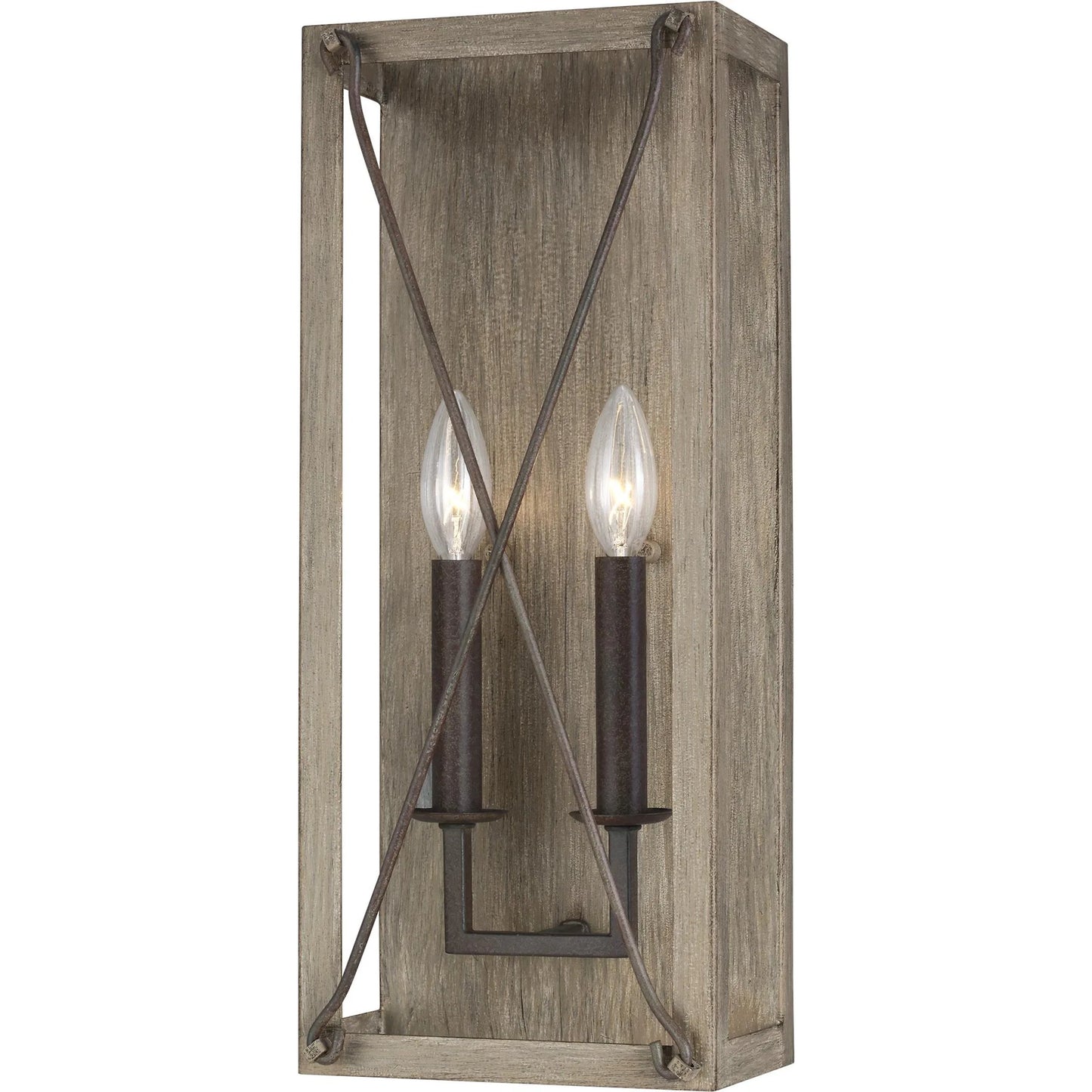 001 SI-2226355 | Primary Silo | Thornwood 2-Light Wall / Bath Sconce by Visual Comfort & Co. in washed pine. Made from unique in a unique style.