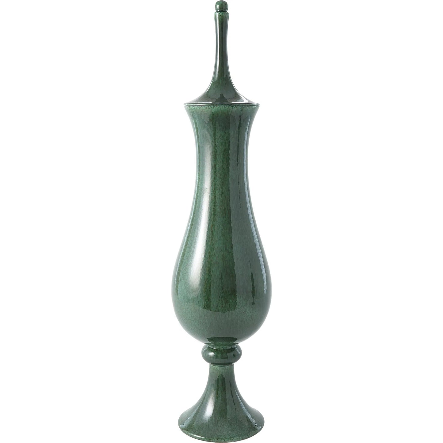 001 SR-893352 | Additional Silo | Tower Jar by Global Views in emerald. Made from ceramic in a transitional style.
