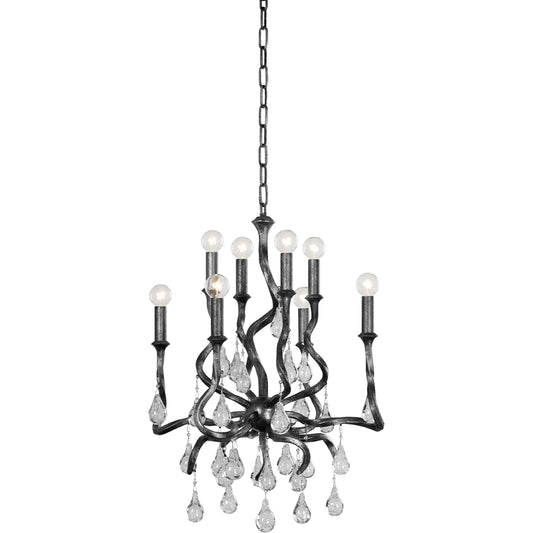 Aveline 8 Light Chandelier by Corbett. Made from steel in a modern style.