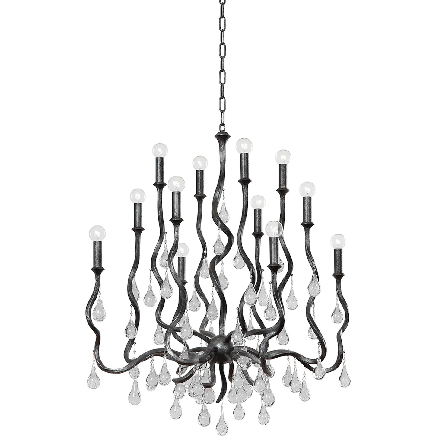 001 SI-2029989 | Primary Silo | Aveline 12 Light Chandelier by Corbett. Made from steel in a modern style.