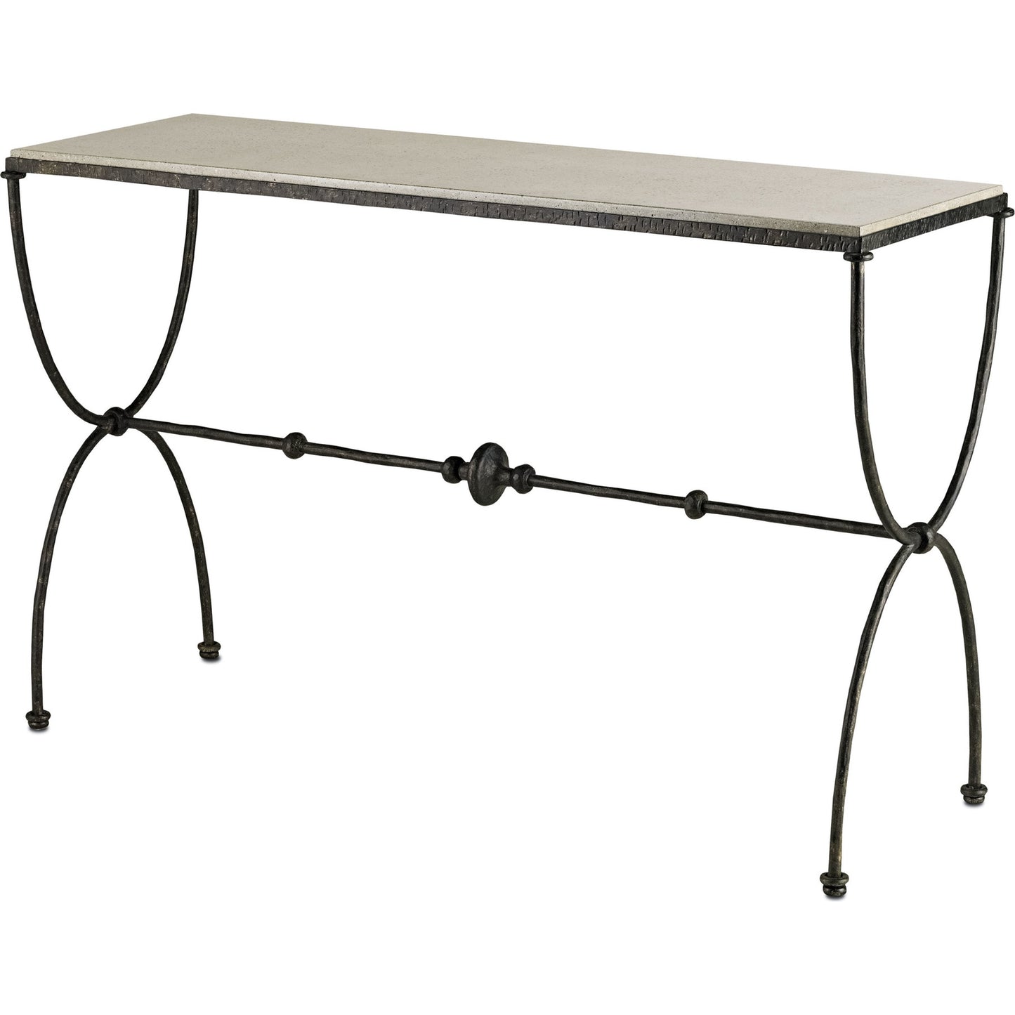 003 S-222857 | Additional Silo | Agora Console Table by Currey and Company in rustic bronze, polished. Made from wrought iron, concrete in a traditional style.