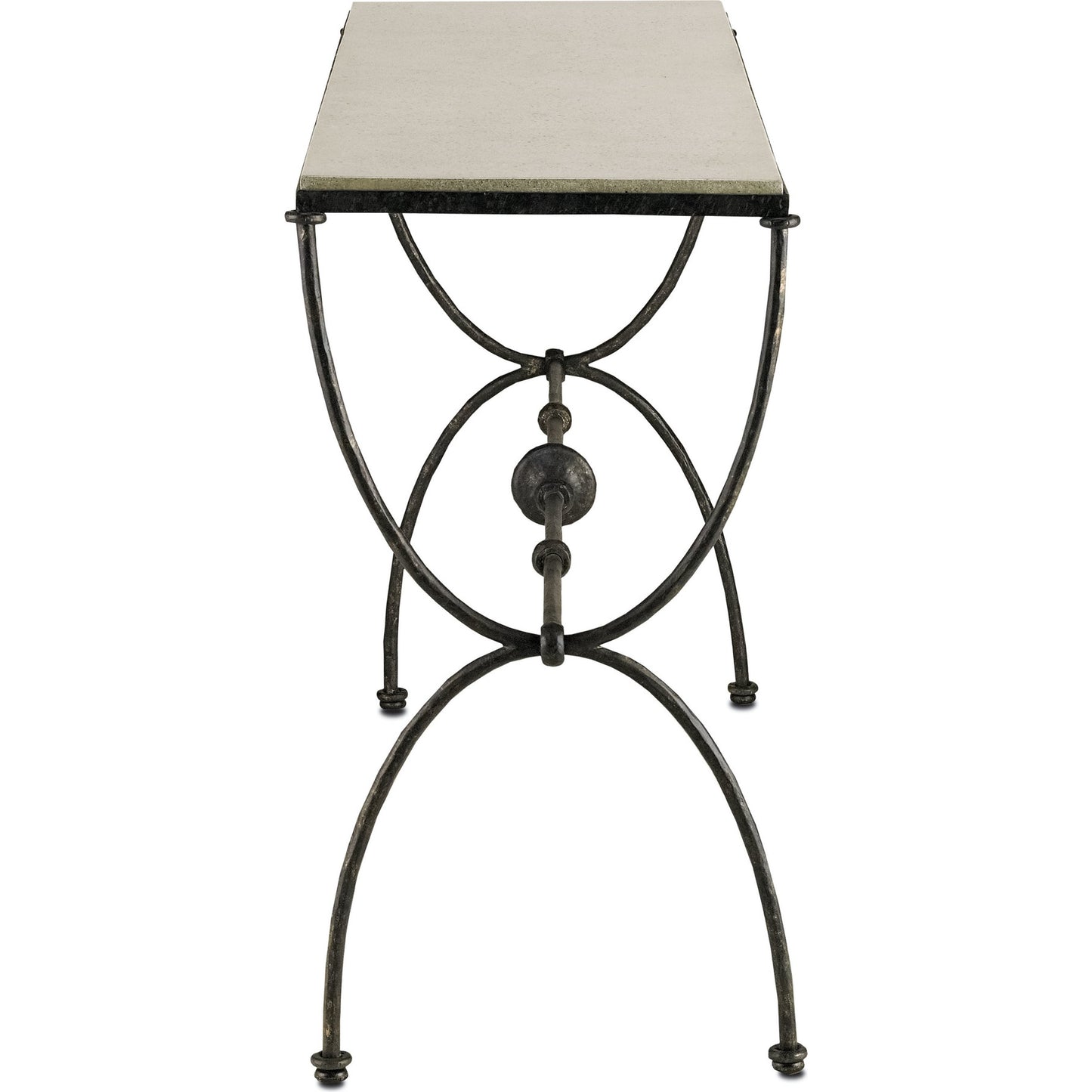 005 S-222857 | Additional Silo | Agora Console Table by Currey and Company in rustic bronze, polished. Made from wrought iron, concrete in a traditional style.