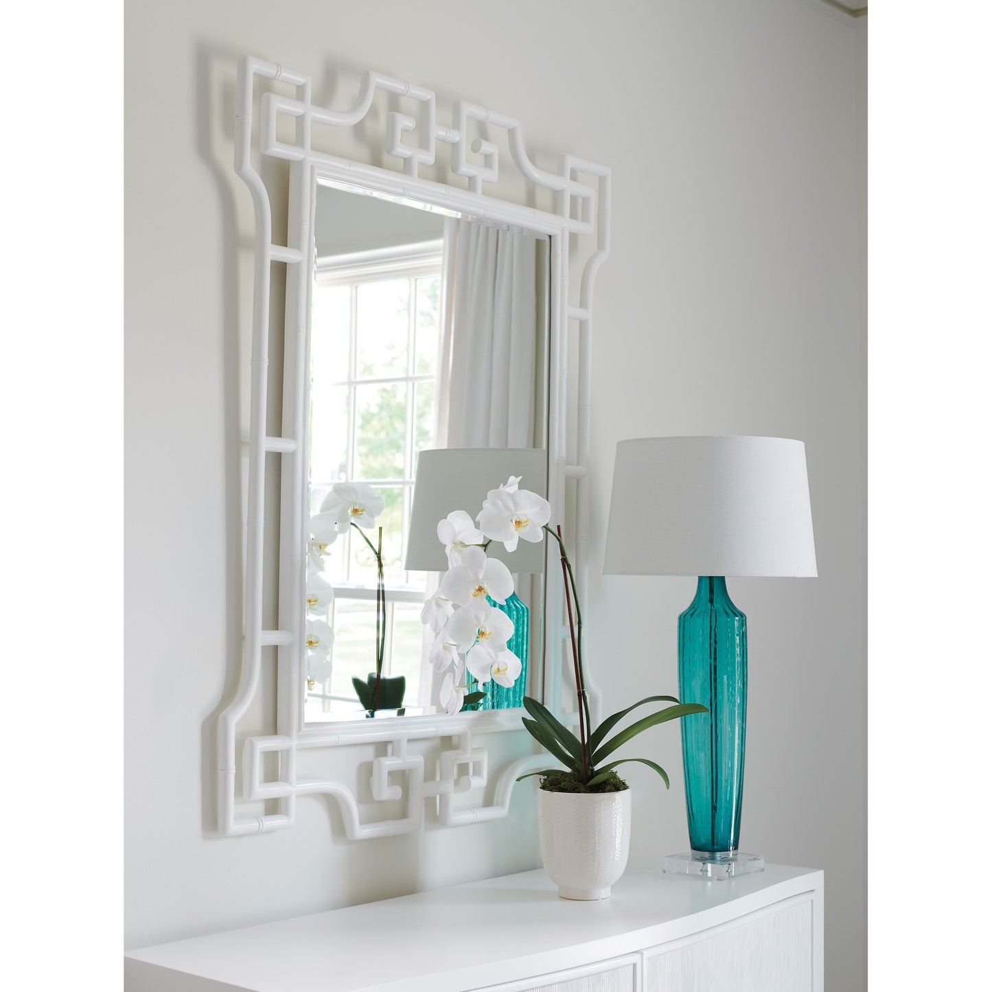 003 SR-835441 | Lifestyle | Hyde Rectangular Mirror by Lexington in white. Made from unique in a transitional style.