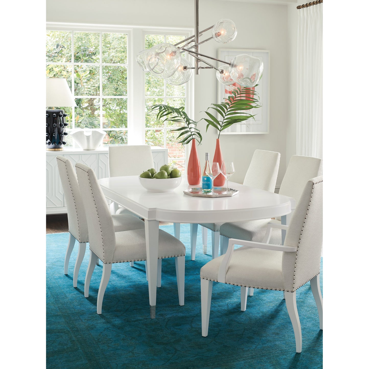 010 SR-835775 | Lifestyle | Vernon Hills Rectangular Dining Table by Lexington in white. Made from unique in a transitional style.