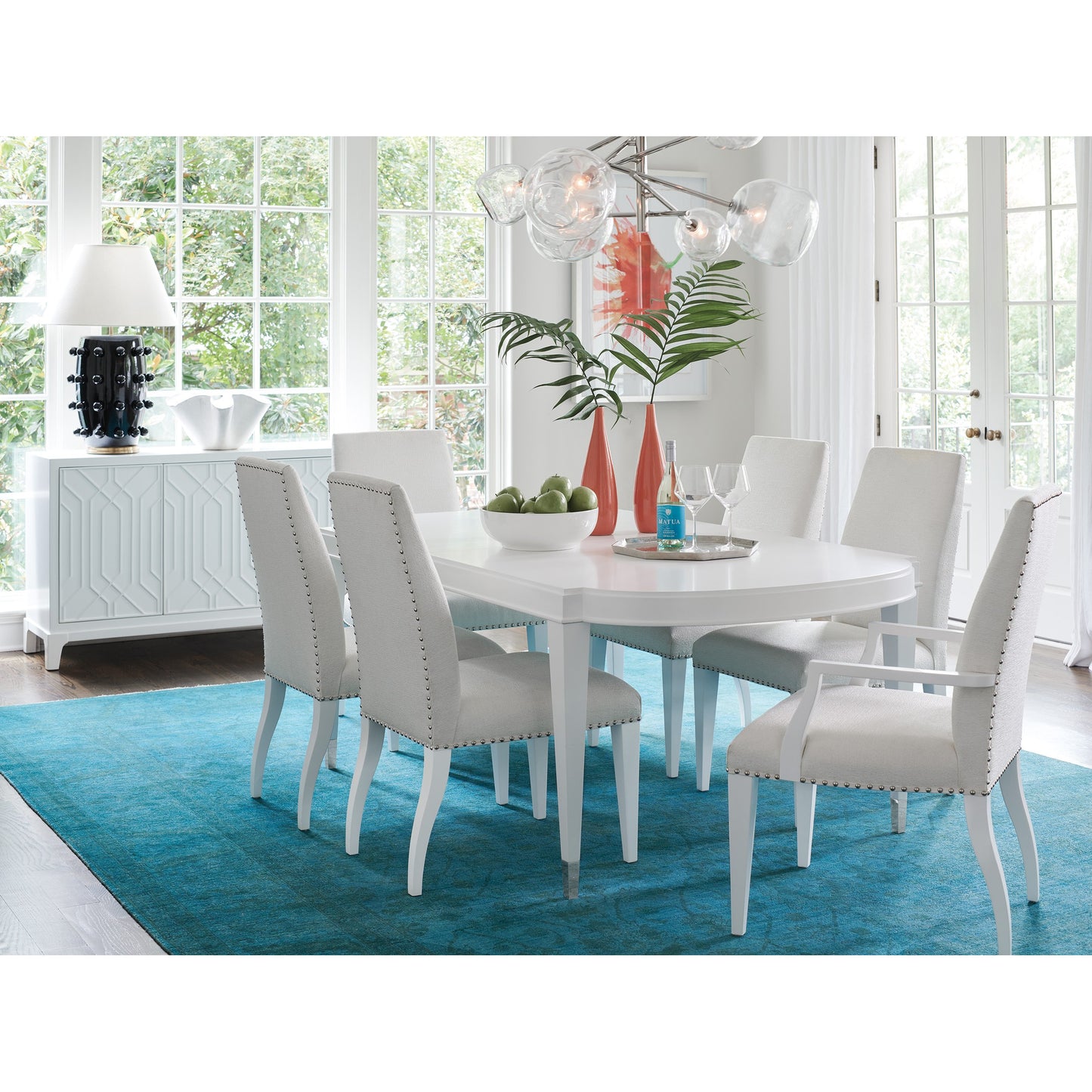 009 SR-835775 | Lifestyle | Vernon Hills Rectangular Dining Table by Lexington in white. Made from unique in a transitional style.