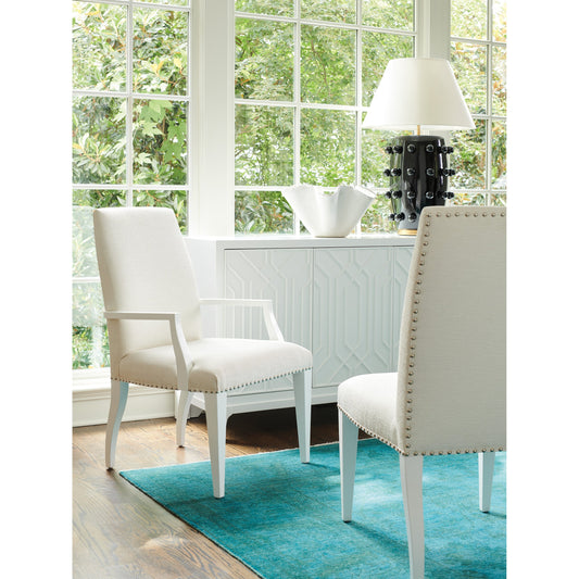 Darien Upholstered Arm Chair by Lexington in ivory. Made from unique in a transitional style.