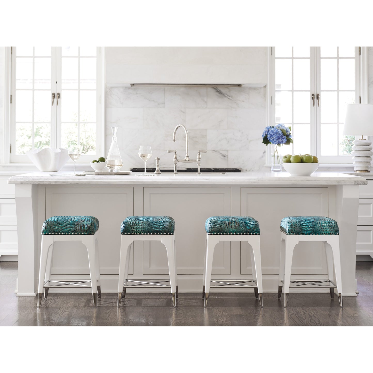 003 SR-835572 | Lifestyle | Northbrook Counter Stool by Lexington in white. Made from unique in a coastal style.