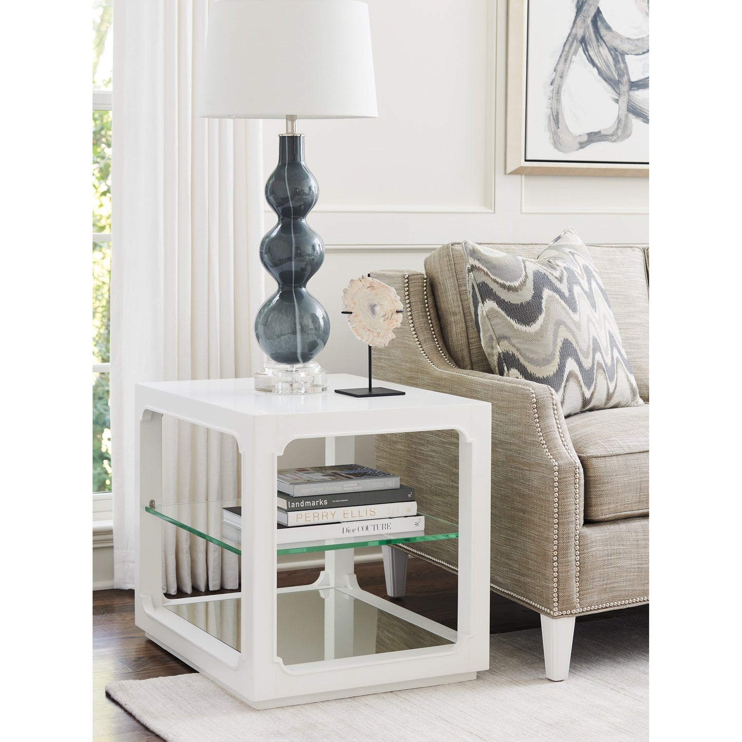 003 SR-835386 | Lifestyle | Glenwood End Table by Lexington in white. Made from unique in a transitional style.