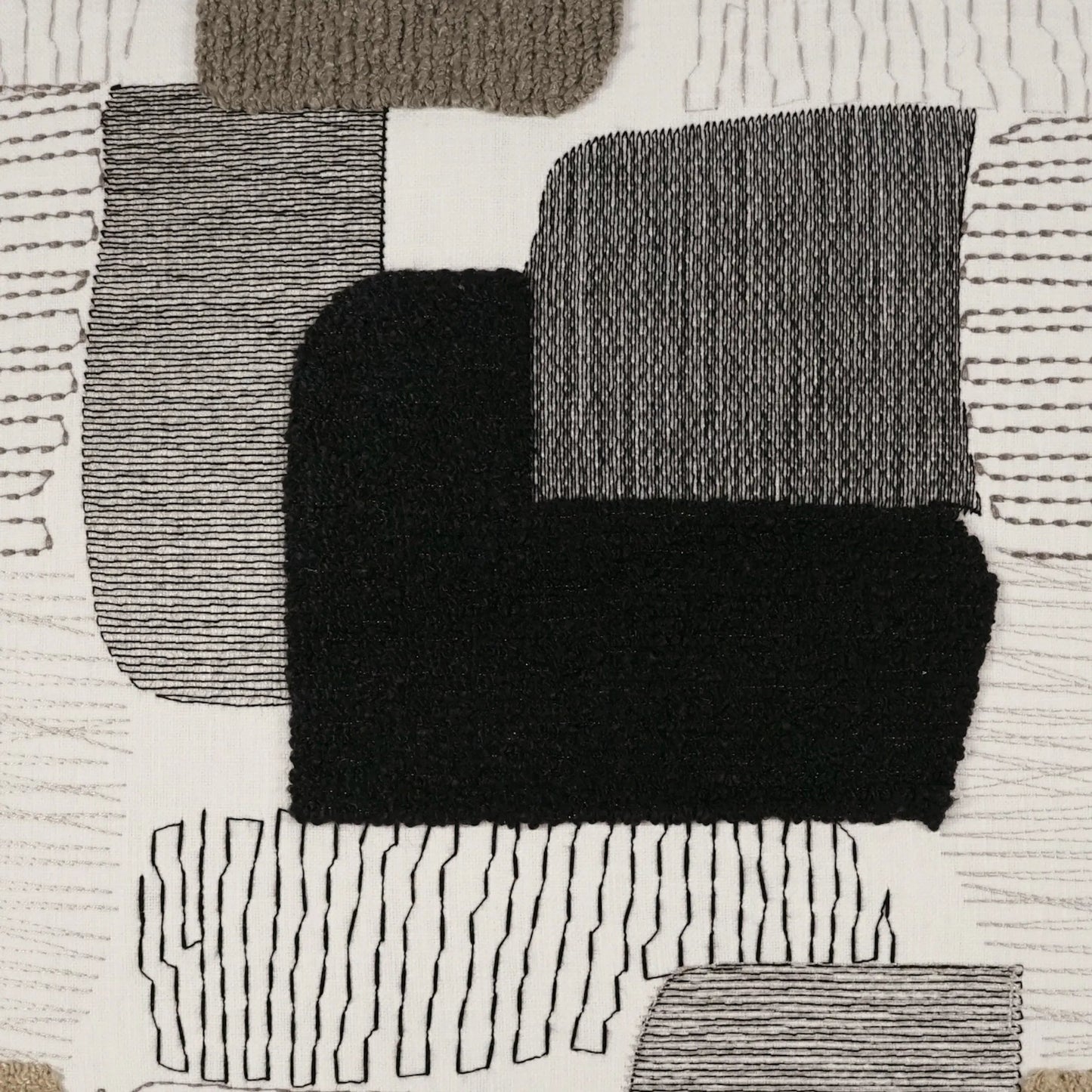 002 SI-2381908 | Closeup | Paintbox Pillow by DV Kap Home in grey, brown, black. Made from 52% cotton, 48% polyester in a eclectic & global style.
