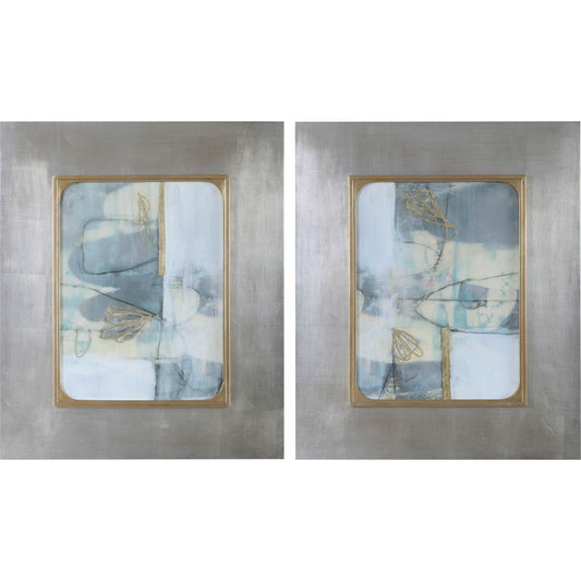 Gilded Whimsy Abstract Prints by Uttermost in multi. Made from mdf, glass, plywood, paper in a modern style.