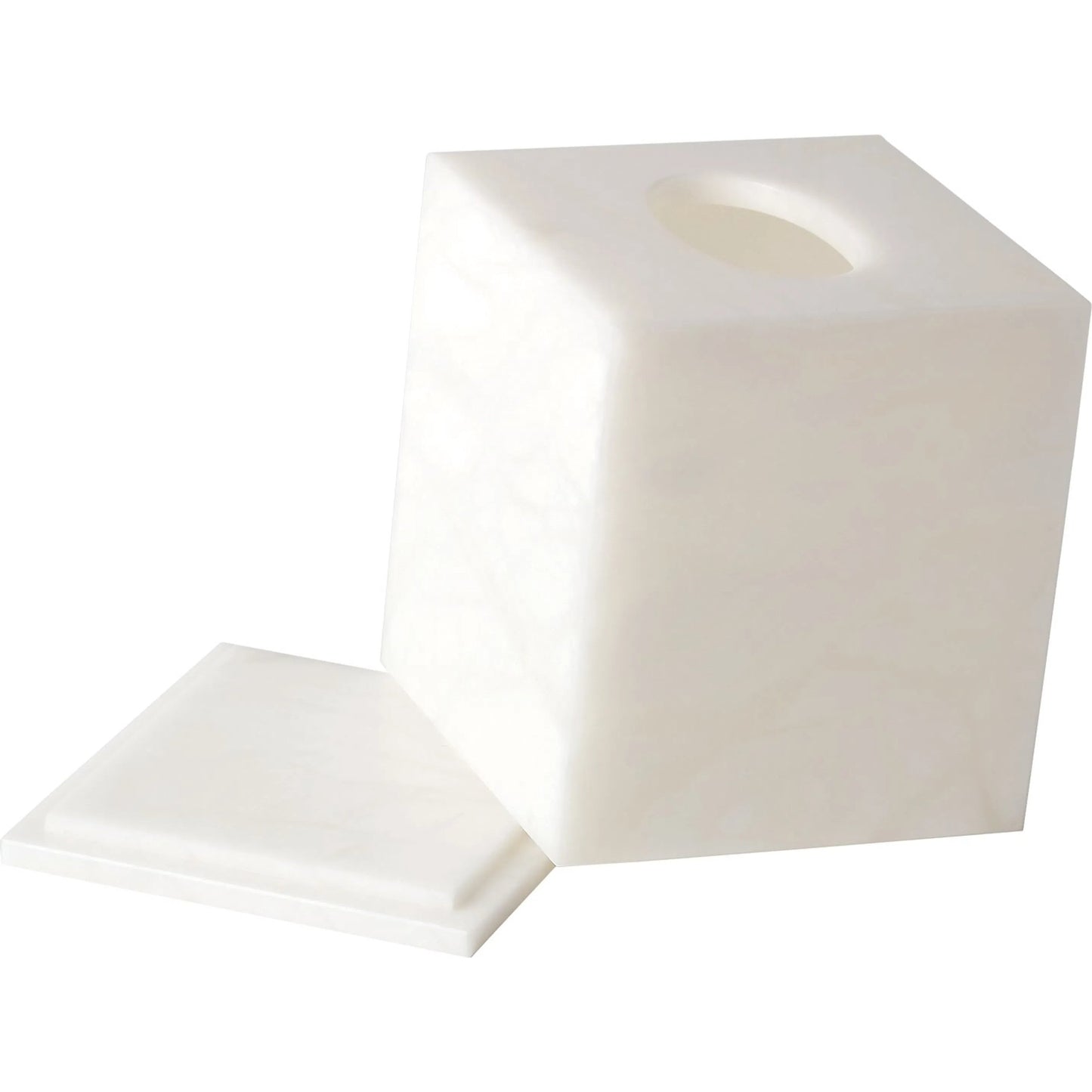 002 SR-891210 | Additional Silo | Alabaster Tissue Box by Global Views. Made from alabaster in a modern style.