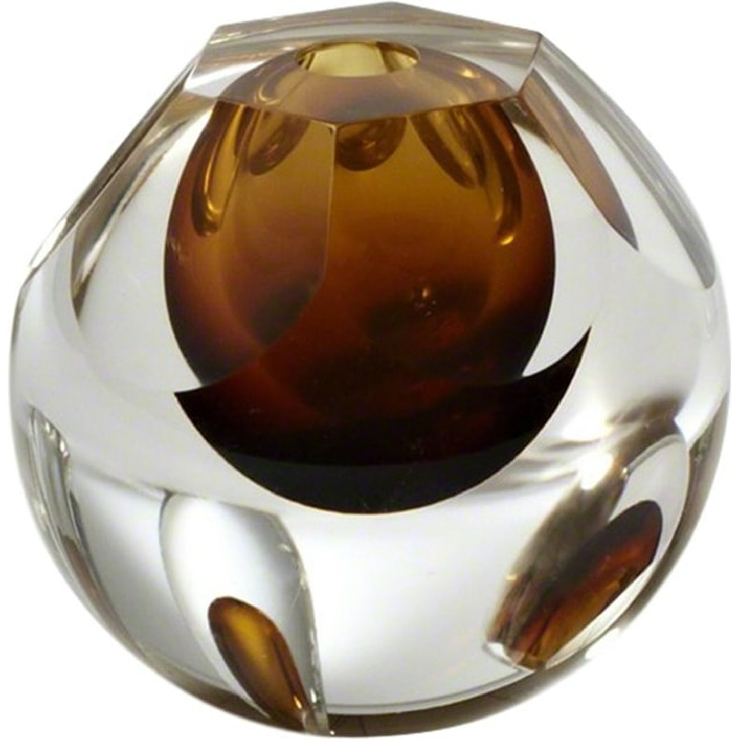 023 SR-893366 | Unknown | Triangle Cut Glass Vase by Global Views. Made from art glass in a modern style.