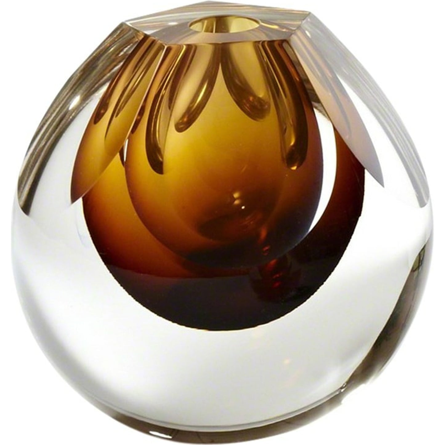 025 SR-893366 | Unknown | Triangle Cut Glass Vase by Global Views. Made from art glass in a modern style.