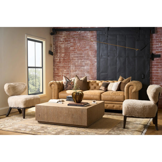 Berkeley Sofa by Universal Furniture in brown. Made from 100% leather in a unique style.