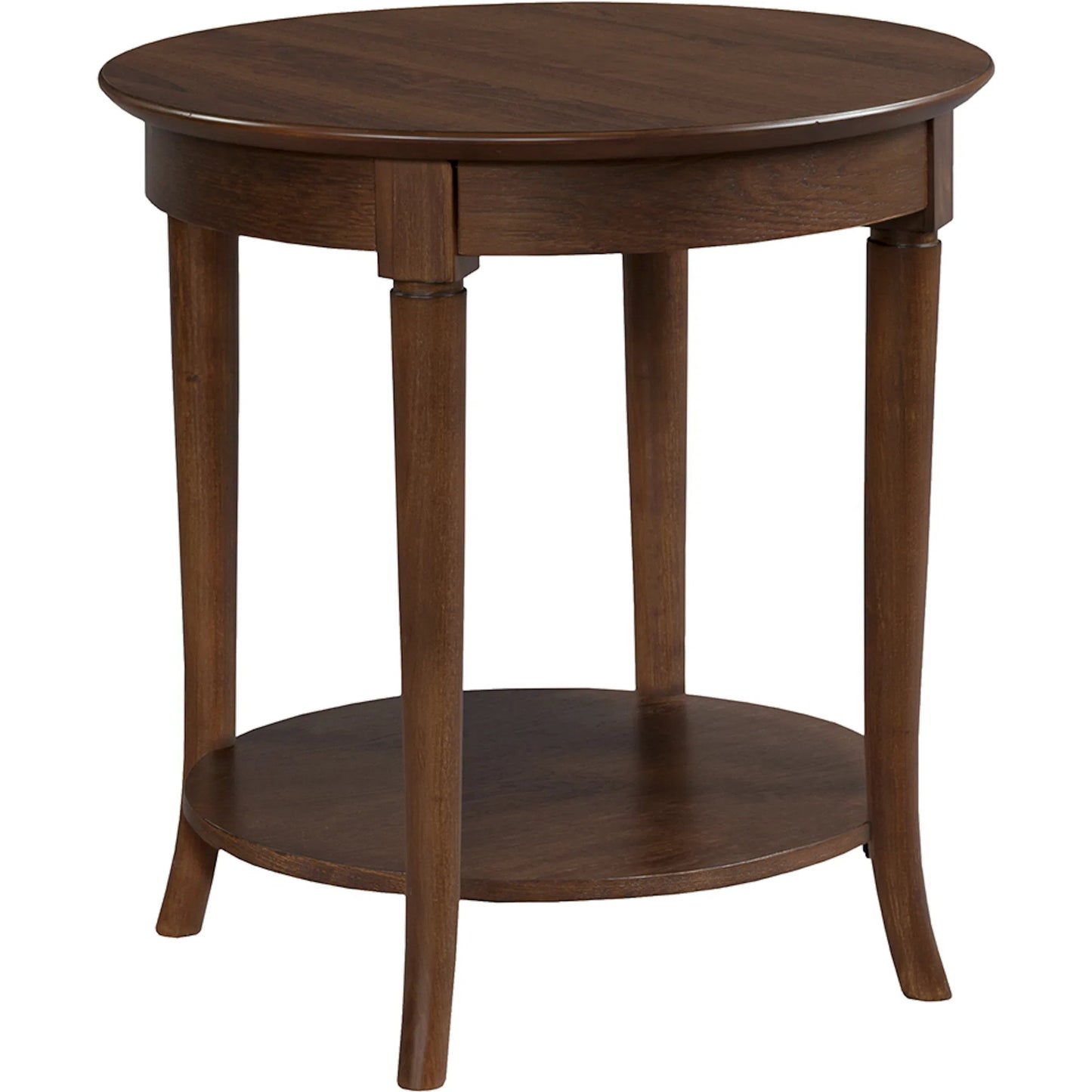 000 SI-2635714 | Primary Silo | Campaigna Round Accent Table by Fairfield Chair in brown and cafe mocha. Made from high pressured laminate, solid wood in a unique style.