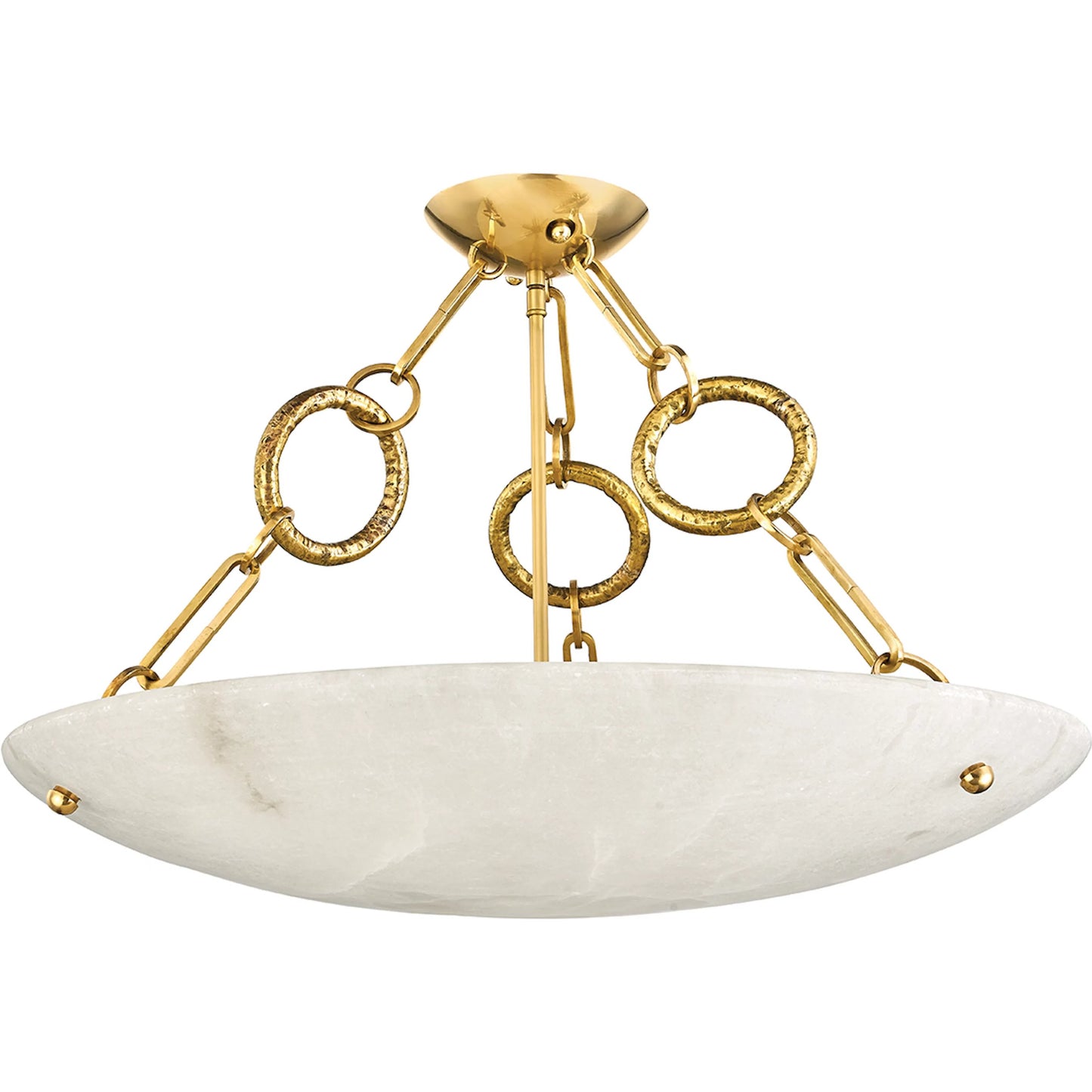002 SI-2030009 | Primary Silo | Yadira Semi- Flush by Corbett in vintage brass. Made from brass in a modern style.