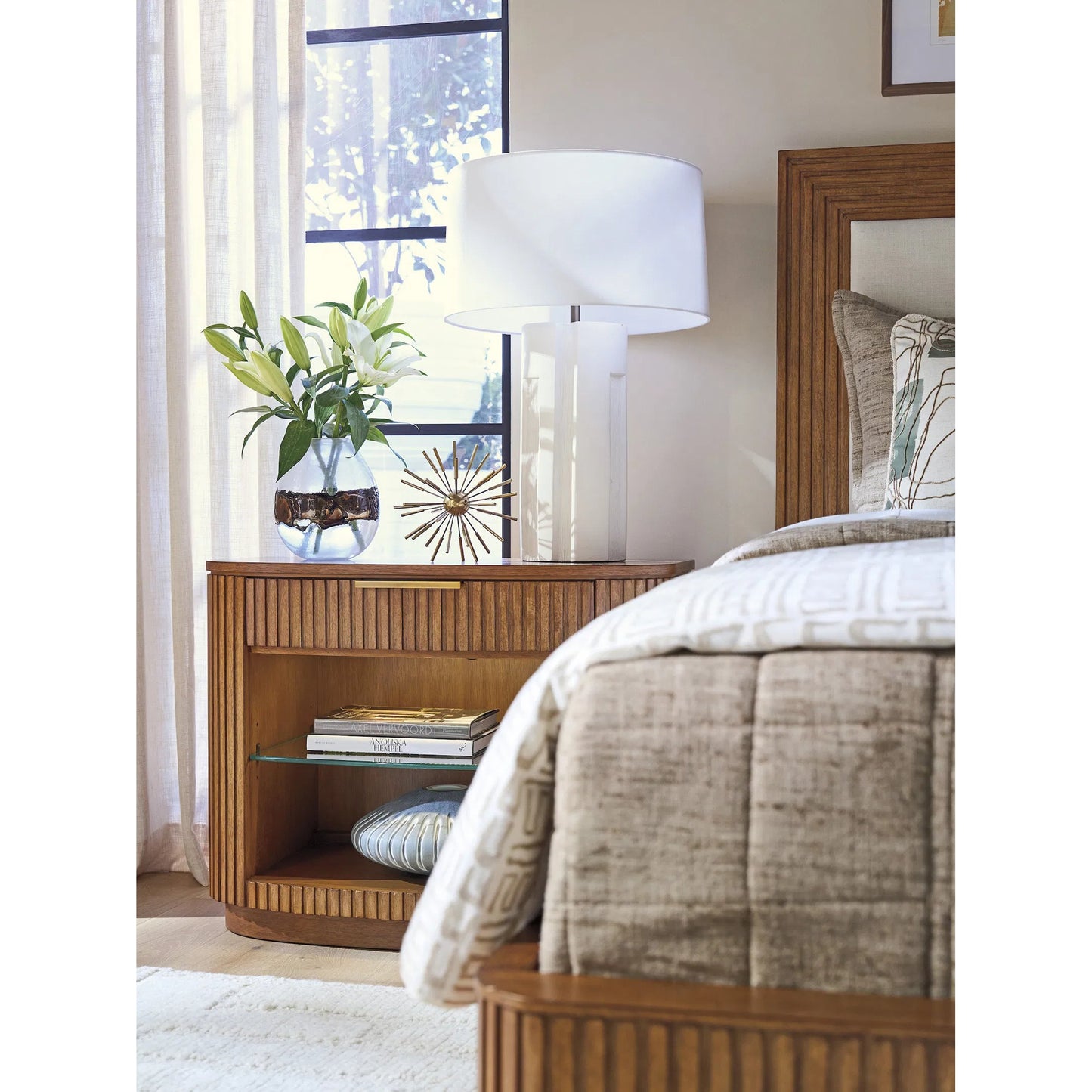 004 SI-2371247 | Closeup | Tustin Open Nightstand by Lexington. Made from unique in a transitional style.