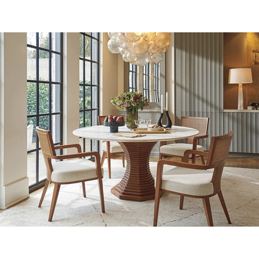 Cabrillo Round Dining Table by Lexington in cream, tan. Made from hickory, stone in a unique style.
