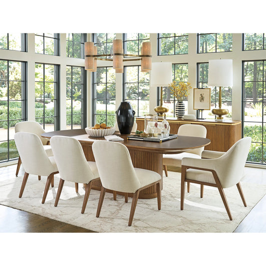 Palomar Rectangular Dining Table by Lexington in tan. Made from hickory, stone in a unique style.