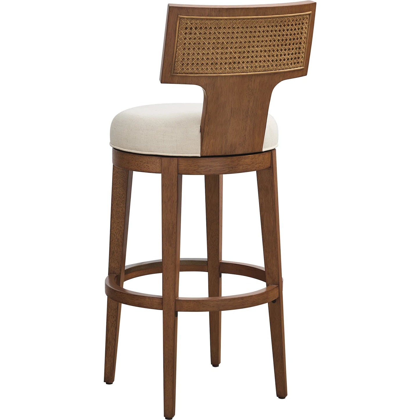 002 SI-2371260 | Additional Silo | Calavera Woven Swivel Bar Stool by Lexington in sailview and marisol. Made from rattan, linen in a transitional style.