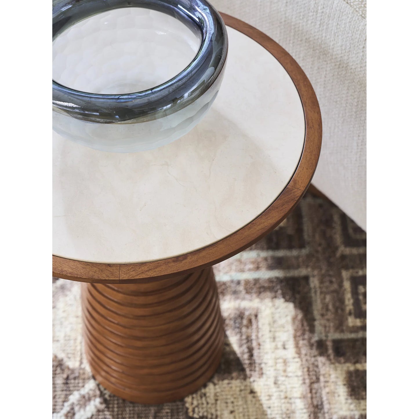 009 SI-2371265 | Lifestyle | Ortega Accent Table by Lexington. Made from marble in a rustic style.